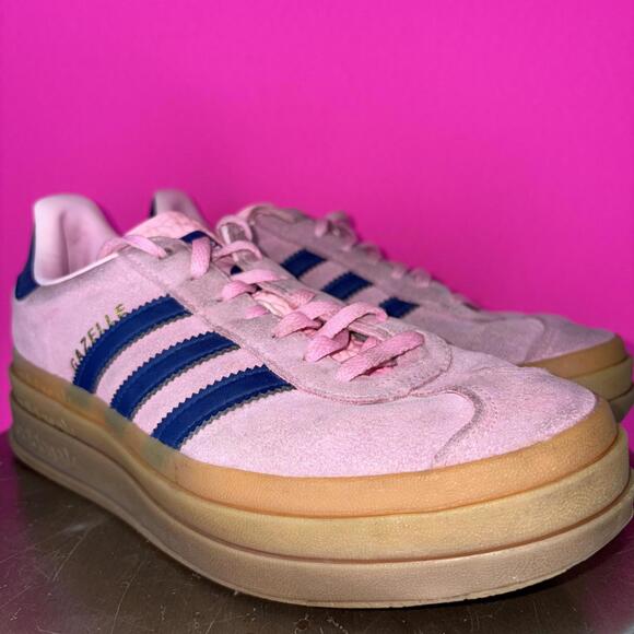 Adidas Gazelle Bold Pink Glow Gum Low Top Platform Sneaker Sz 7 - Picture 1 of 8